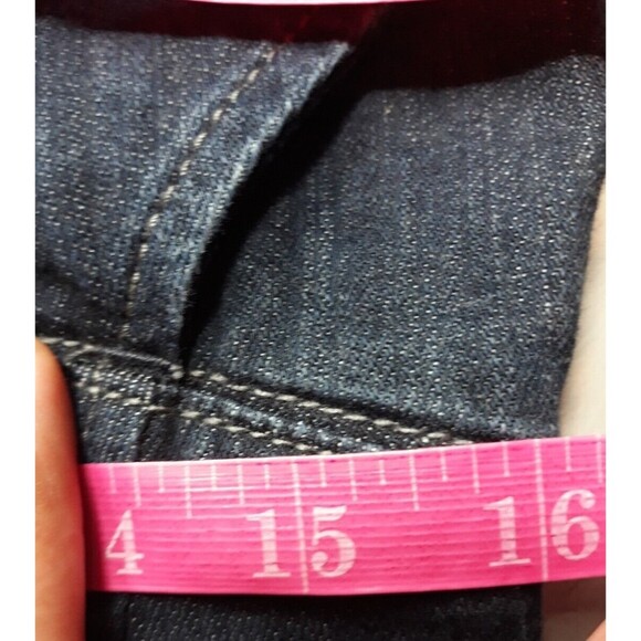 Y2K EXPRESS‎ JEANS Stretch DENIM HIGHWAIST SKIRT Size 8 Zip Buttonfly 17" length - Picture 6 of 11